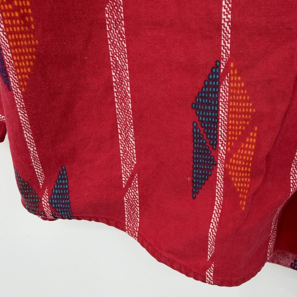 Vintage American Hero Shirt Mens‎ L Button Down Western Cowboy Aztec Rodeo Red - Picture 3 of 9